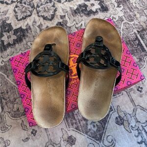 Tory Burch Black Patent Sandals